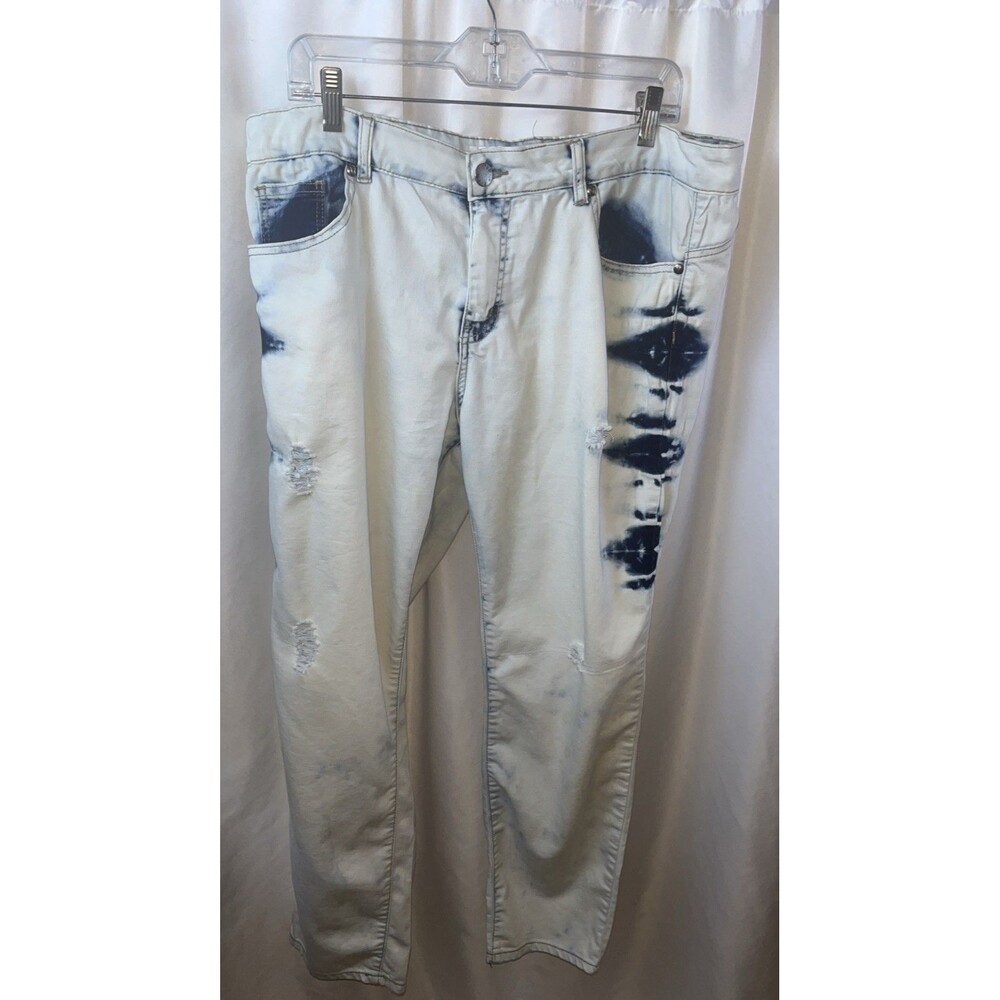 VIP Jeans Women’s Distressed Denim Light Wash Skinny Straight Tie Dye Size 13-14